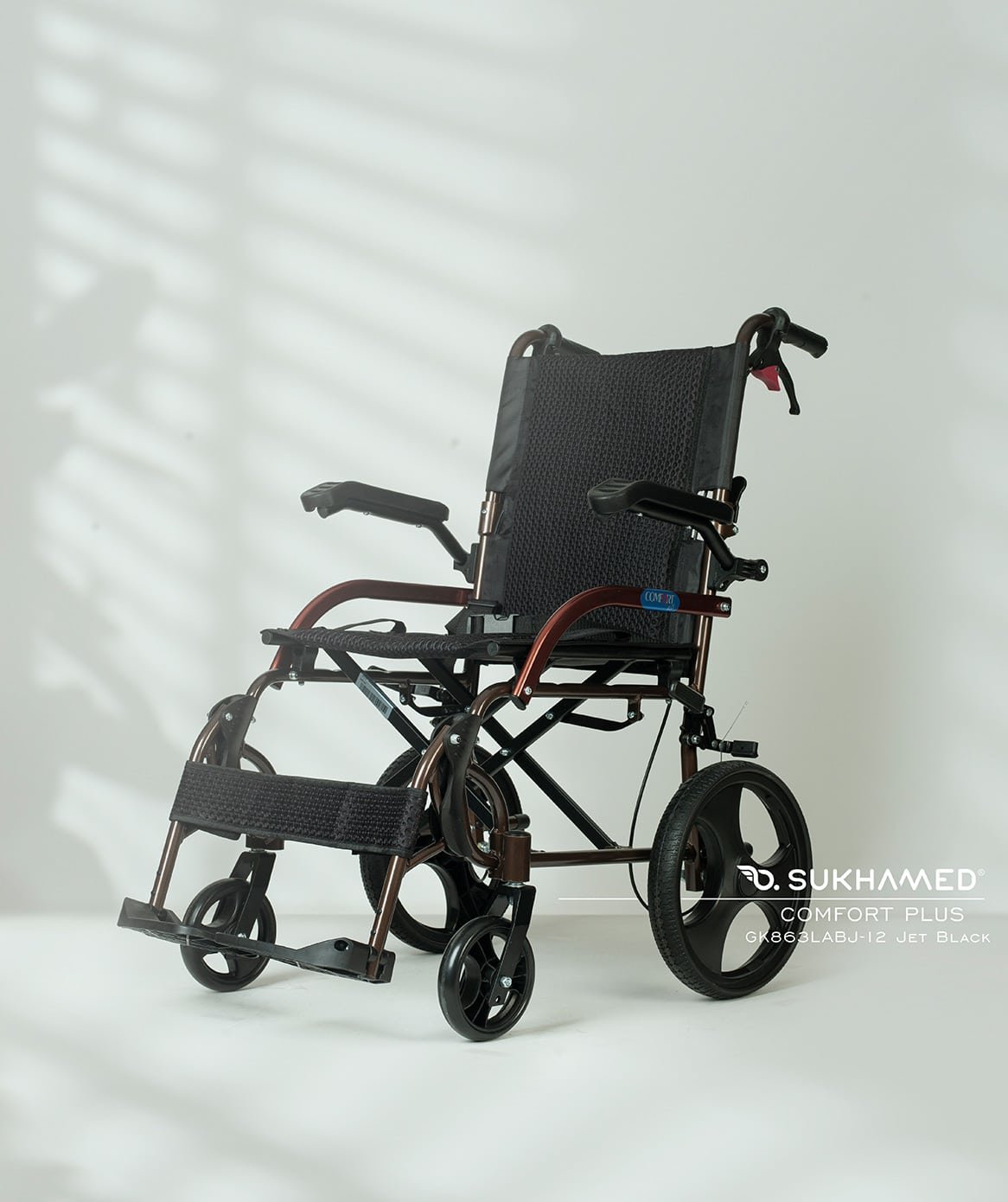 GK863LABJ-12 Jet Black Transfer Alüminyum Tekerlekli Sandalye